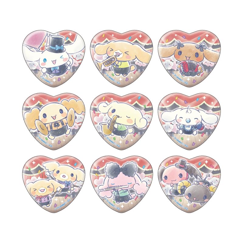 

Cinnamoroll 01 Art Can Badge Box [Graff Illustration] Heart-shaped 9-piece