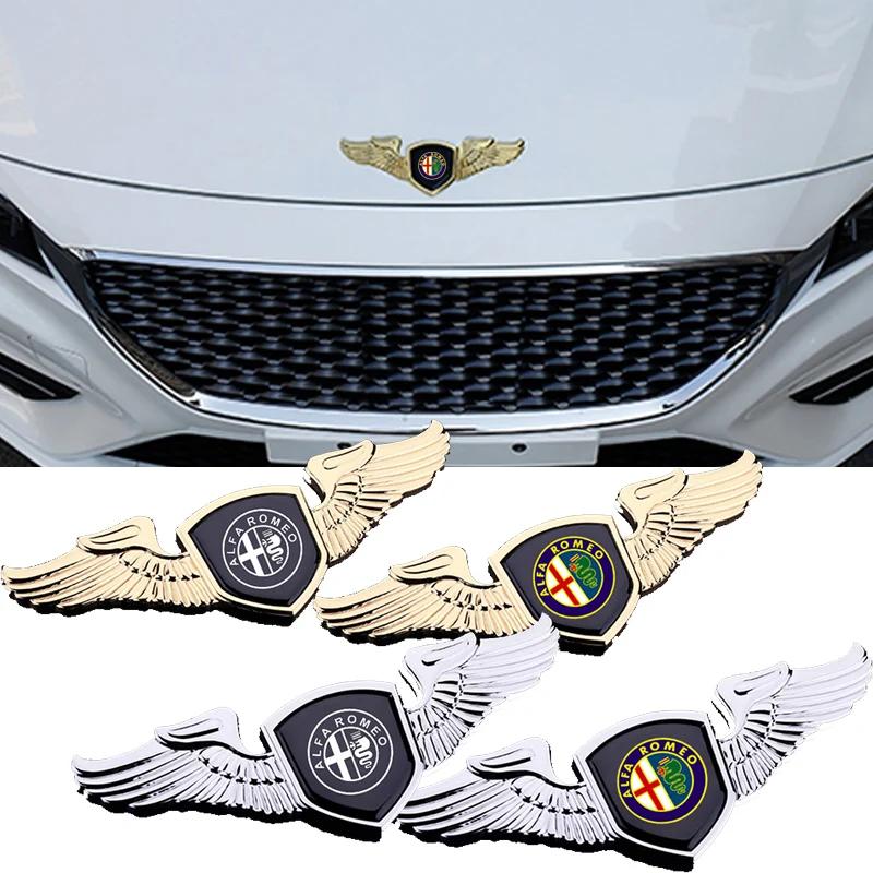Metal Chromed Car Front Hood Emblem Badge Sticker for Alfa Romeo 156 159 147 155 Mito Giulia GT Giulietta Stelvio Tonale 4C 8C zk1