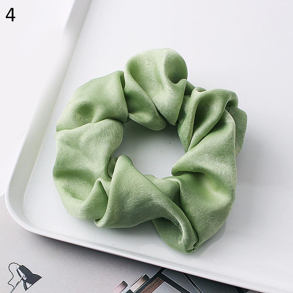 

Жіночі еластичні гумки для волосся Яскравий тримач для хвостика Аксесуари для волосся 1 шт. Шовковисті атласні резинки для волосся зелений