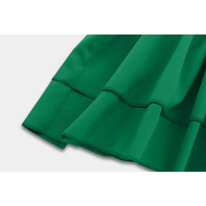 Letní tenké plisované šaty s krátkým bublinkovým rukávem s výstřihem do V