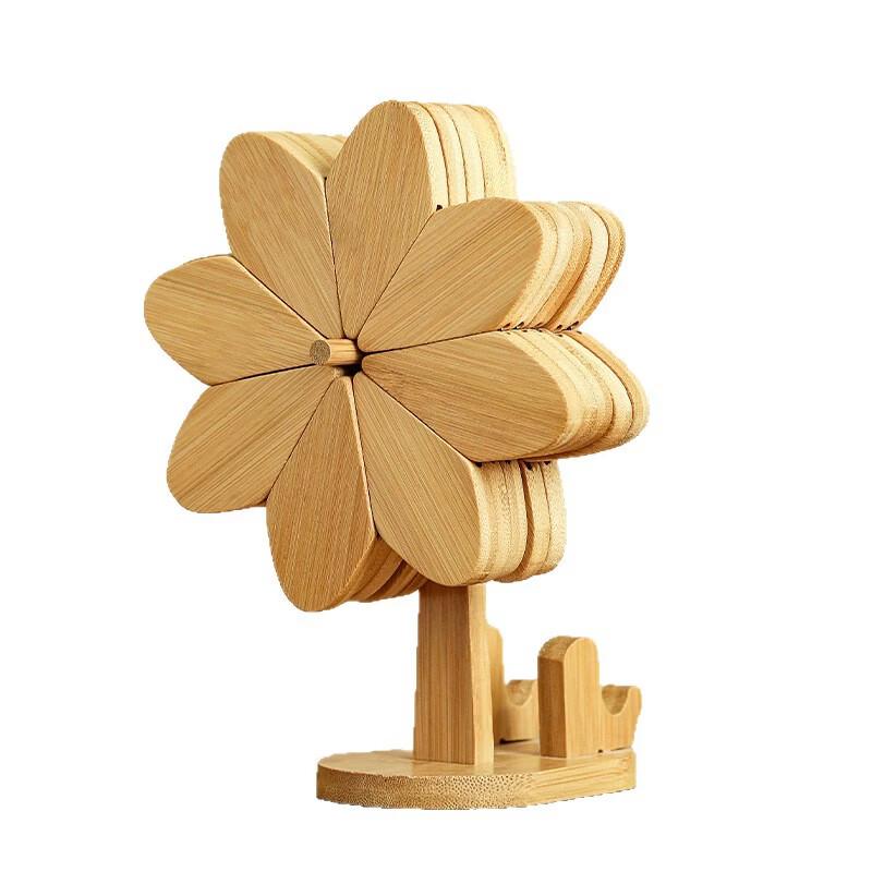 Набір складаних підставок під гаряче та підставки під чашки "Млин" з масиву дерева Abay