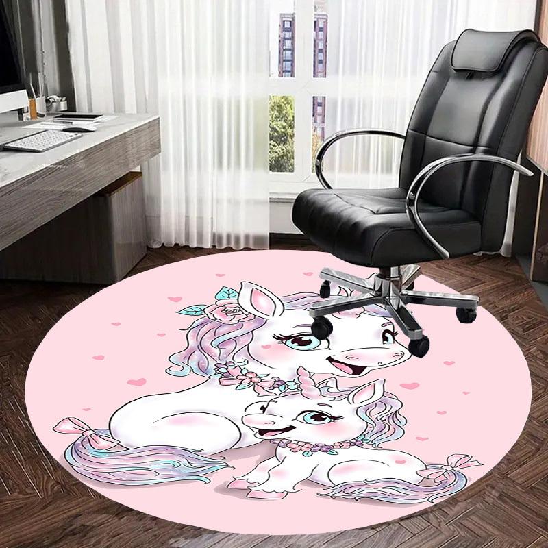 1PC Unicorn Baby Non-Slip Floor Round Carpet, Office, Family, Bedroom, Large Area Rug Indoor Rugs, Vibrant Colors-Z0481