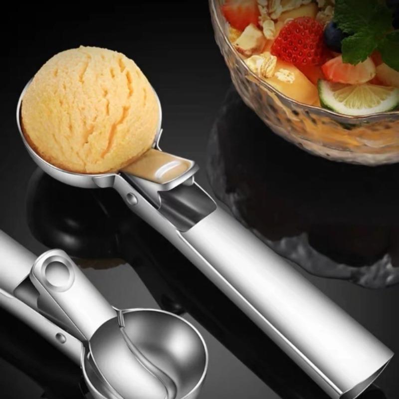 Premium Stainless Steel Ice Cream Scoop with Trigger - Heavy Duty, Dishwasher Safe for Frozen Yogurt, Gelato & Sundaes, Durable & Elegant