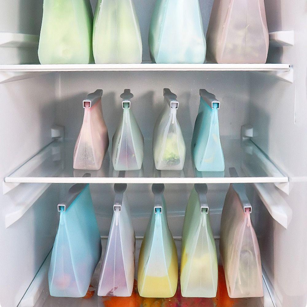 500/1000/1500ml Silicone Storage Bag Reusable Kitchen Fresh Bag Food Storage Container  Cereal