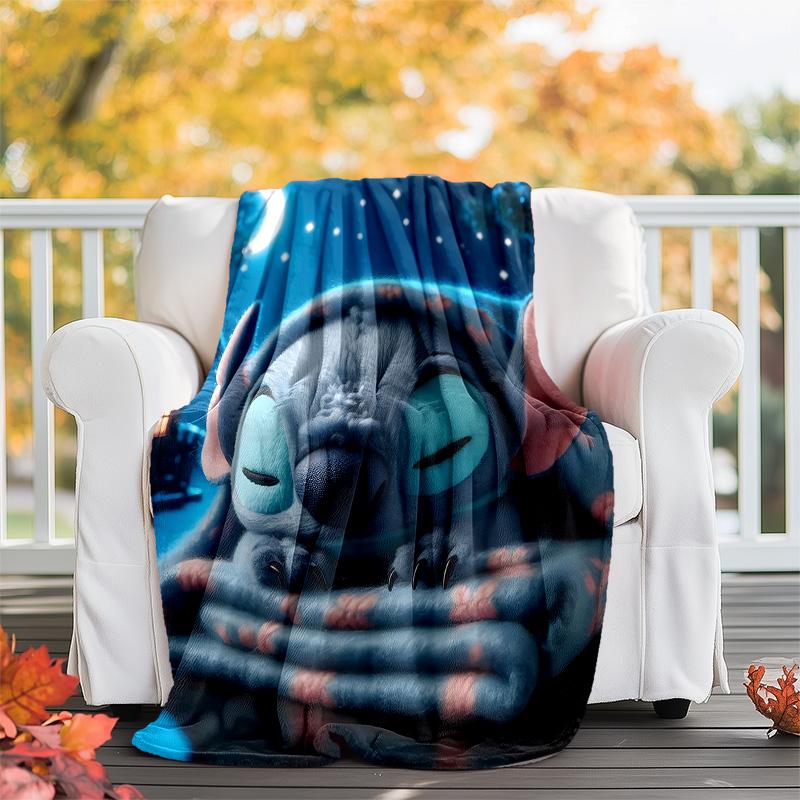 1pc S-Stitch9 Theme Blanket - Digital Print, Polyester, Cozy for All Seasons, Perfect for Outdoor, and Travel