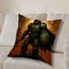 Game Doom Invincible Hero Pillow Case Anti-dustmite Pillowcase Invisible Zipper Silky Short Plush Sofa Cushion Cover
