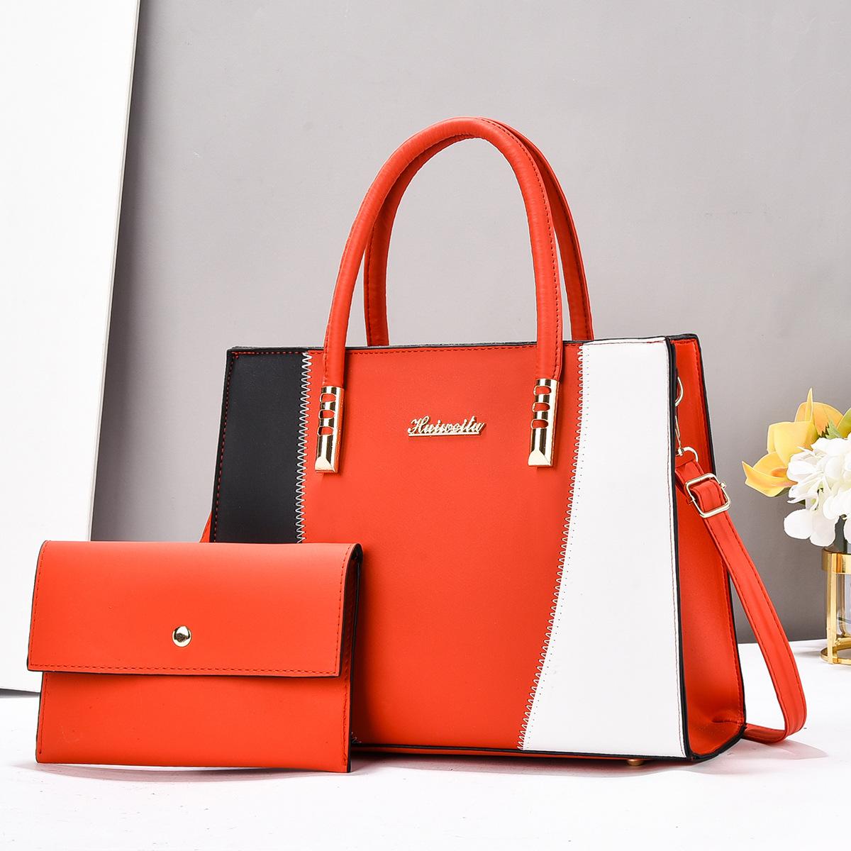 

Новая модель сумки для мамы, контрастная цветовая сумка большой емкости, модная простая сумка на одно плечо через плечо, темпераментная сумка для мамы .