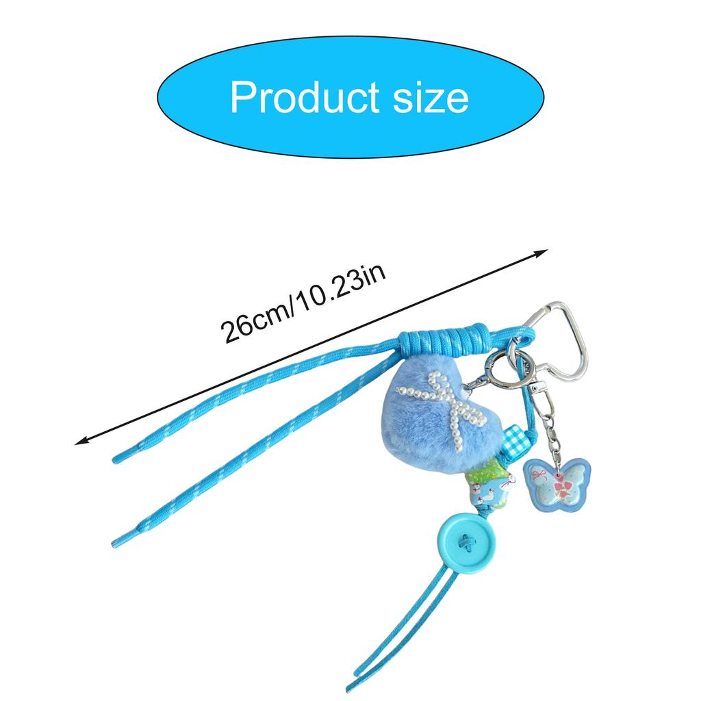 Stylish Heart Keychain Pendant Purse Decoration Unique Key Holder Perfect for Backpacks Wallets or Home Decoration