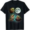 Three Bearded Dragons Howl At Moon T Shirts Men Women Cotton Humor Streetwear Tee Shirt Short Sleeve Unisex Loose Clothing