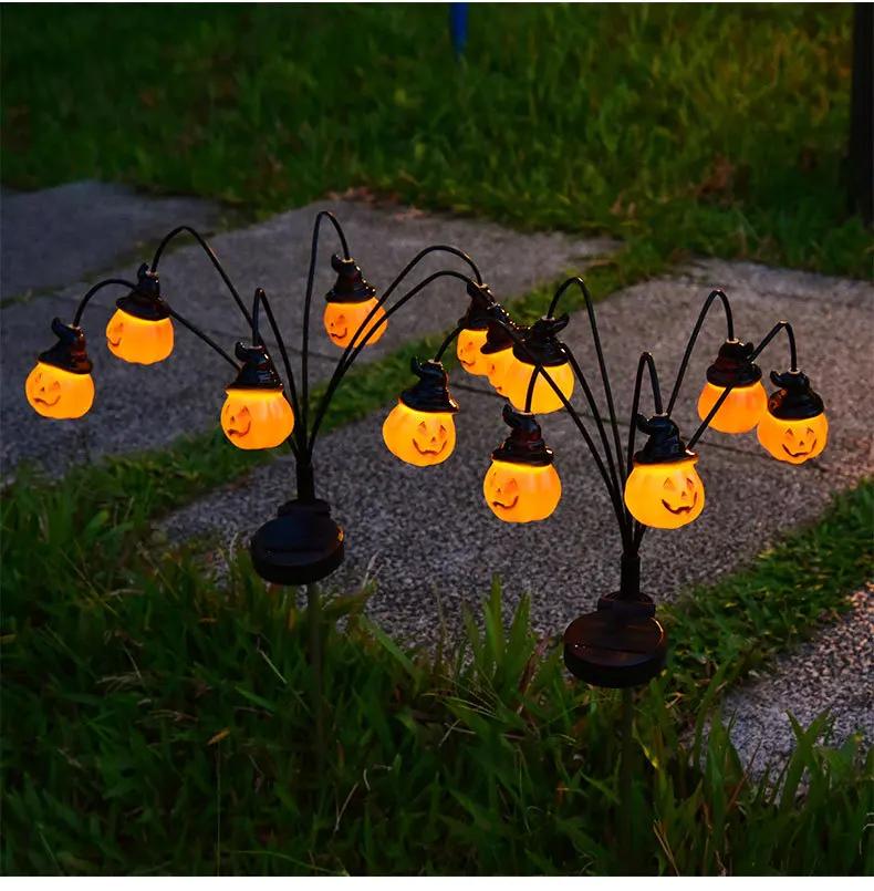 1/2/4/8PCS Outdoor Solar Eyeball Lamp Green Light Ghost Eye Plug-in Light Halloween Horror Decorative Lawn Lamps Atmosphere Lamp