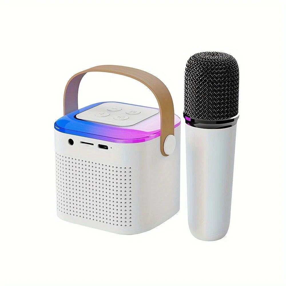 New Karaoke Machine With Wireless Microphone Portable KaraokeSpeaker With LED Light, Wireless Microphone With Voice Change