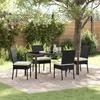 VidaXL 5-Piece Garden Dining Set Black Poly Rattan 3379208
