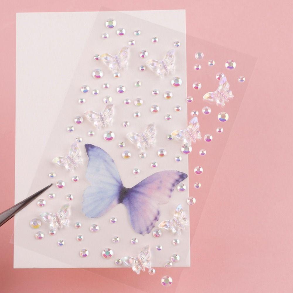 

Graceful Jewelry Stickers Stereo Butterfly Makeup Decoration Fashion Nail Art Decoration Party Style C