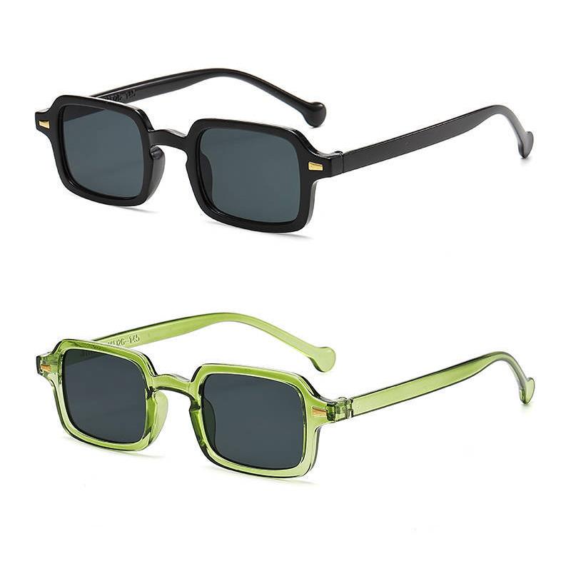 2PCS Vintage Fashion Square Sunglasses Women Men Retro Classic Brand Designer Sun Glasses Fishing Male Female Glasses UV400