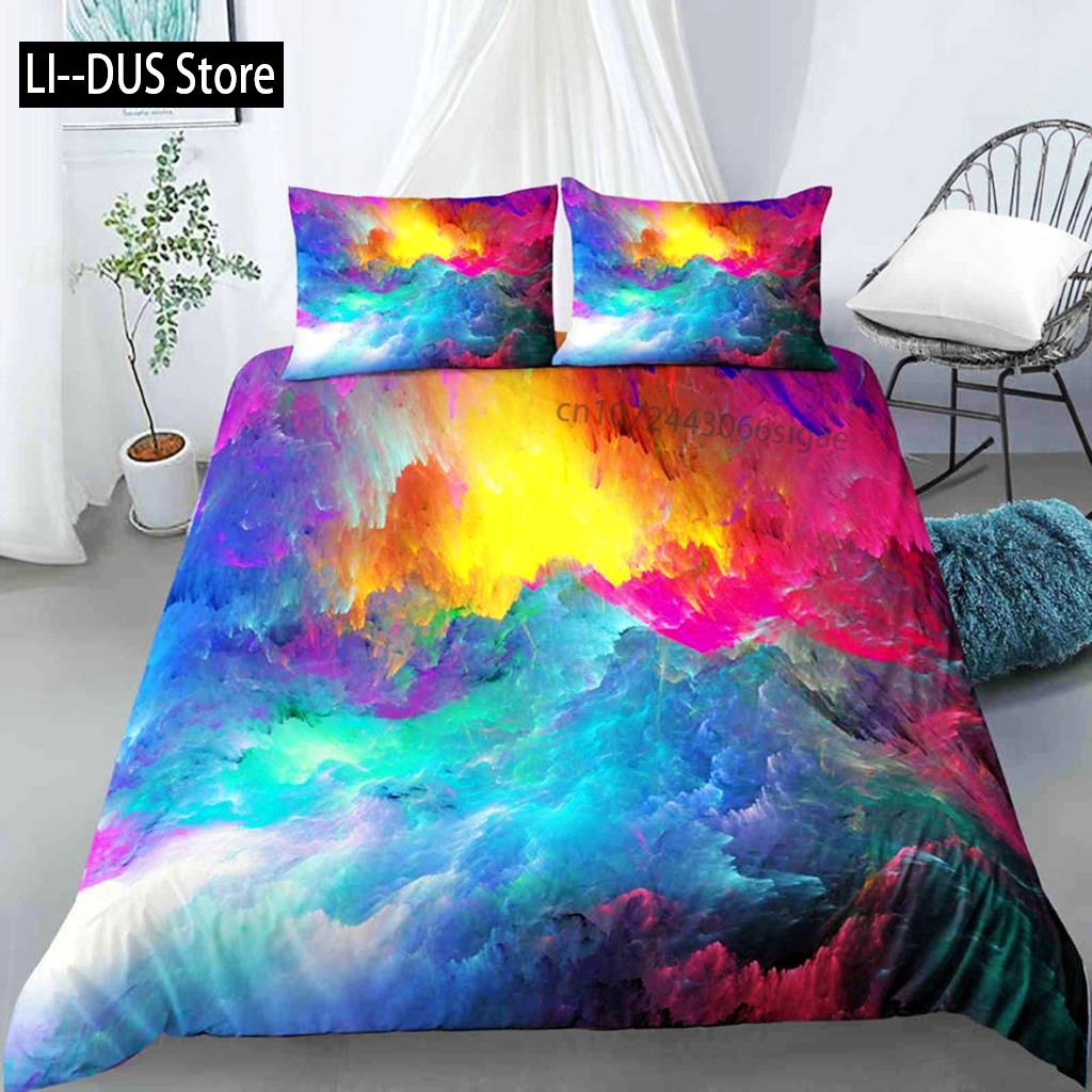 

Одеяло Облако Микрофибра Вселенная Космос Море Облаков Мистический Комплект Постельного Белья Абстрактный Узор Кинг Твин Одеяло Comforter (quilt)-EU Single(135*200cm)3pcs