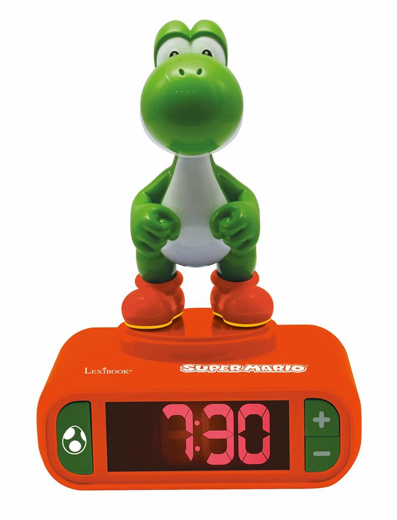 Lexibook Nintendo Super Mario Sound Effect Alarm Clock with One Size Boys' Snooze, Orange/Green,