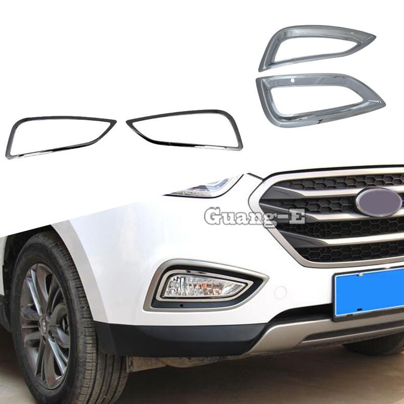 ABS Car Front Fog Light Cover For Hyundai IX35 2010 2011 2012 2013 2014 2015-2017 Decoration Trim Eyebrow Exterior Accessories