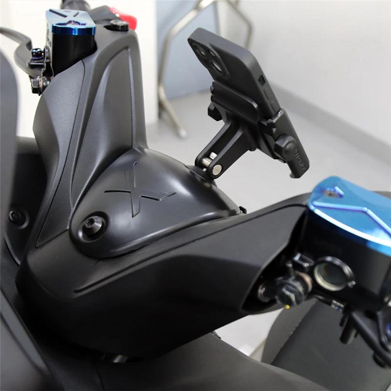 Per XMAX X-MAX 300 2017-2025 Copri Manubrio Superiore Moto con Supporto Integrato per Telefono Accessorio nero