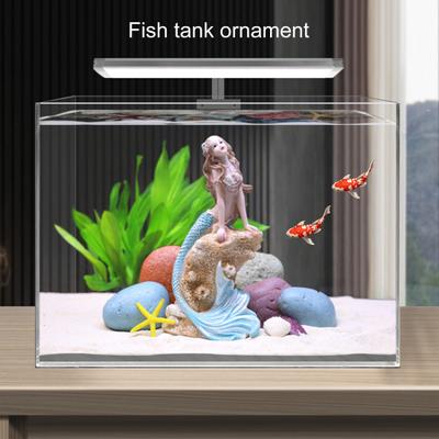 Aquarium Landschaftsbau Meerjungfrau Ornament Dekorative Wasserpflanzen Harz Wohnzimmer Aquarium Simulation Dekoration