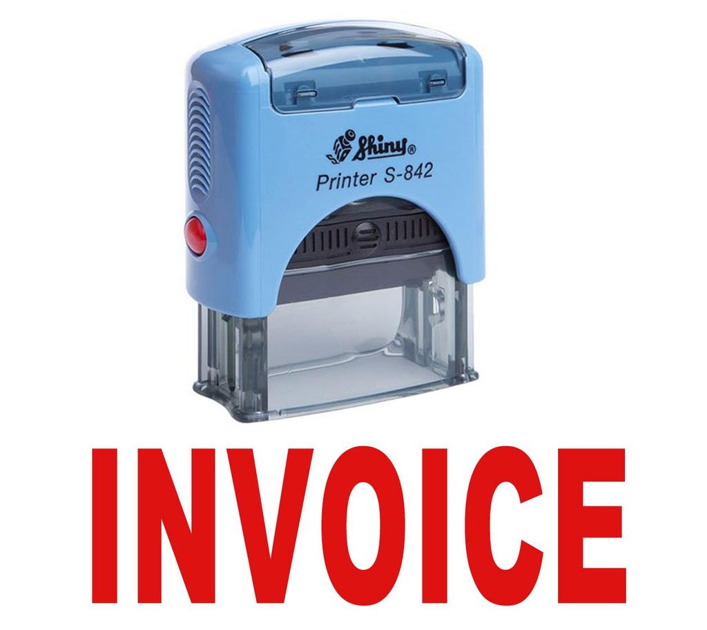 INVOICE Self Inking Rubber Stamp Office Stationary Custom Shiny Stamp