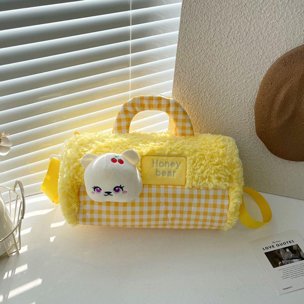 Phone Bag Doll Shoulder Bag Animals Cartoon Plush Schoolbag Cylindrical Plush Backpack  Lady