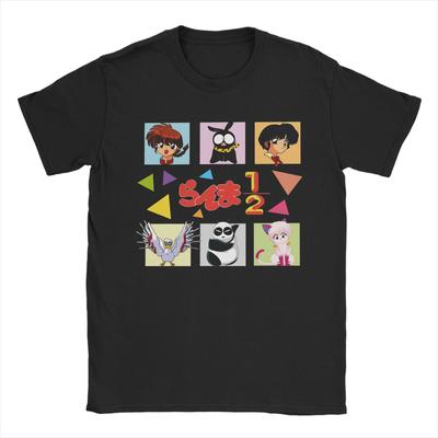 New Arrival Ranma 1/2 P-chan and Genma T Shirt For Unisex  Cotton Tee Shirt Short Sleeve Clothes