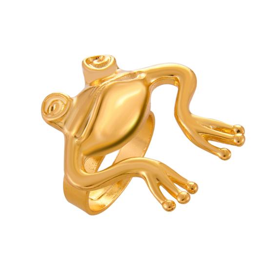 Finger Ring Frog Tvar Nastavitelná velikost otvoru Galvanické pokovování Leštěné geometrické šaty Up Hypoalergenní Vintage
