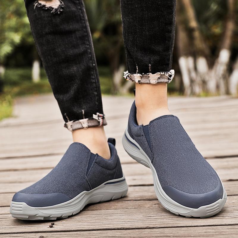 

Мужская парусиновая обувь для отдыха на открытом воздухе, кроссовки, обувь для вождения, черные, повседневные, большого размера, с широким носком, для дальних поездок EU: 47 синий