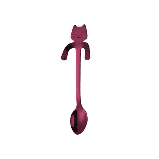 304 Stainless Steel Coffee Spoon, Hanging Cat Spoon for Mugs Tall Cups, Long Handle Tea Stirring Spoon, Ideal for Desserts & Ice Cream Lovers