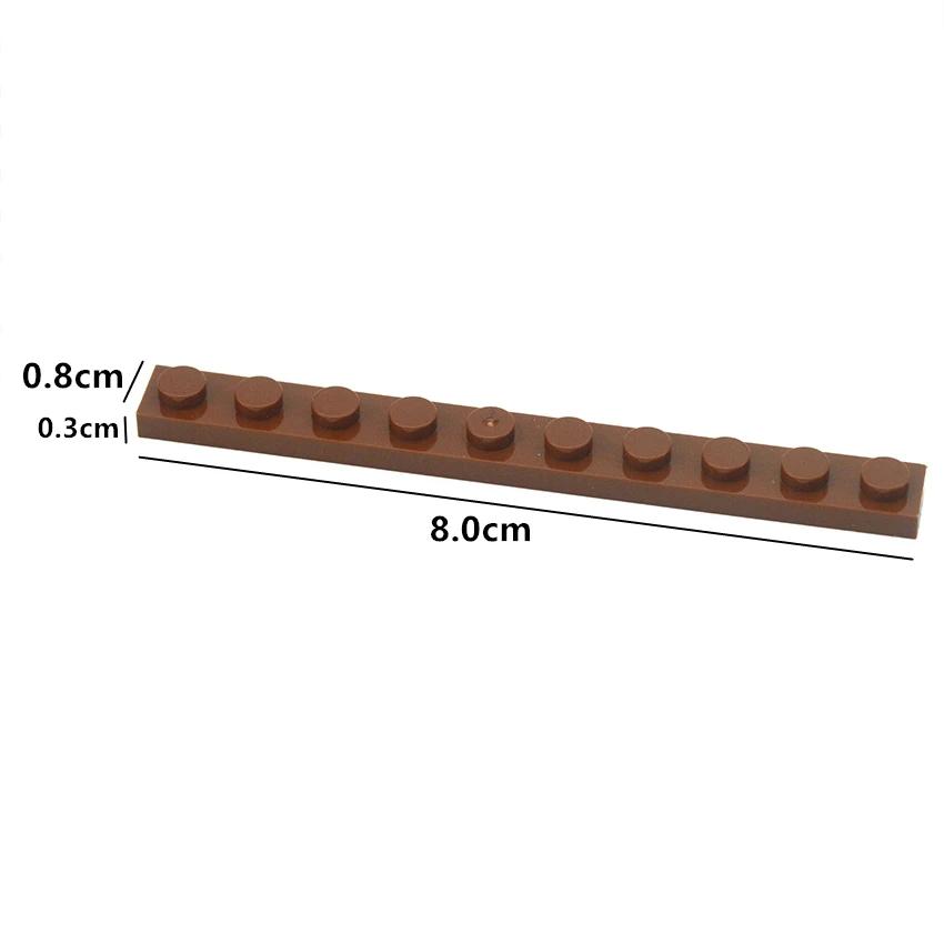 MOC Bricks Toys Educational Creative Compatible Brand Plate Thin Long Dots 30Pcs 4477 Building Blocks 1x10 1*10 for Kid