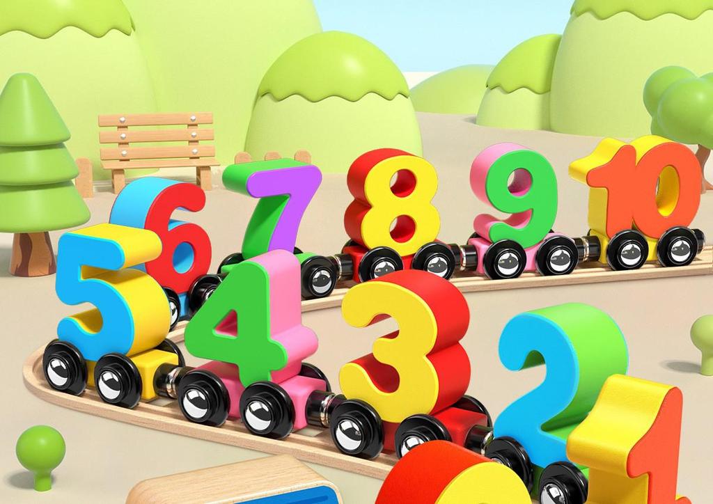 Magnetic Number Train Toy: Educational Building Blocks for Kids Ages 2-6