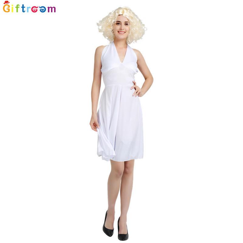 Ensemble de costumes Elvis Presley Marilyn Monroe Avec Perruque Ondulée Pour Fête d'Halloween
