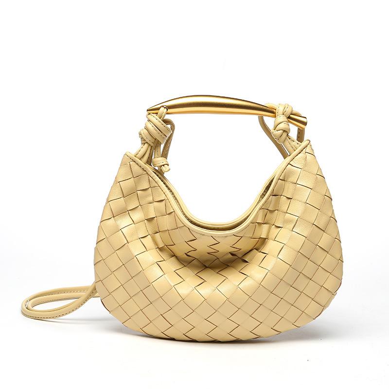 Trendiges geflochtenes Damen-Dutt-Oberteil Lammfell handgewebte handgewebte Textur Sardinen-Hardware-Tasche Schleife