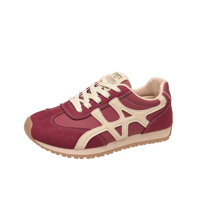 New Fashionable Versatile Flat-bottomed Breathable Casual Women's Shoes Board Shoes Autumn Shoes Round Head Lace-up