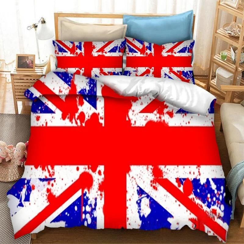 Druk 3D Flaga Wielkiej Brytanii Kolekcja pościeli Podwójna Twin King Poszewka na kołdrę Kołdra Poszewka na poduszkę Chłopcy Dziewczynki Dorośli Sypialnia