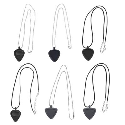 Collar con Soporte para Púas de Guitarra de Silicona Accesorios para Bajo Ukelele Almacenamiento Joyería Musical con Soporte para Púas para Guitarrista