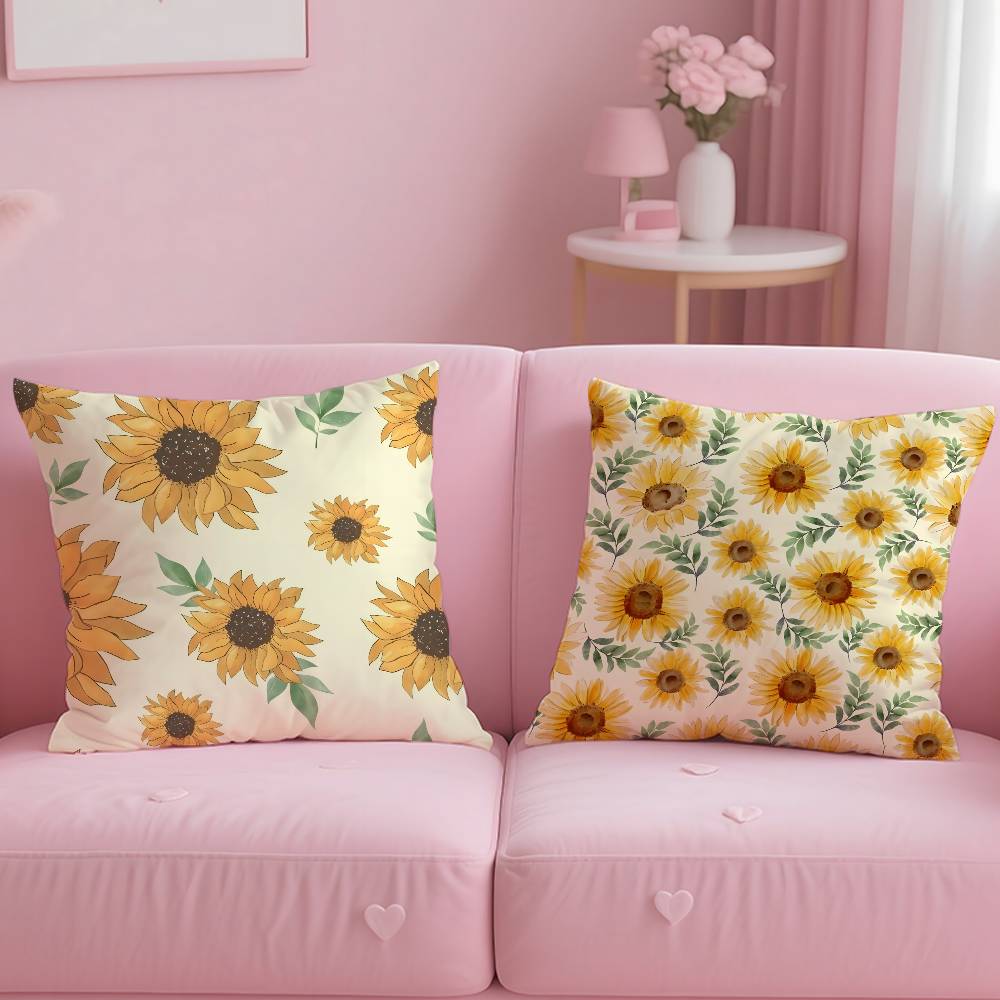 Sunflower Aesthetic Pillow Case Pattern Printing Pillowcase Living Room Sofa Cushion Cover Bedroom Room Decor
