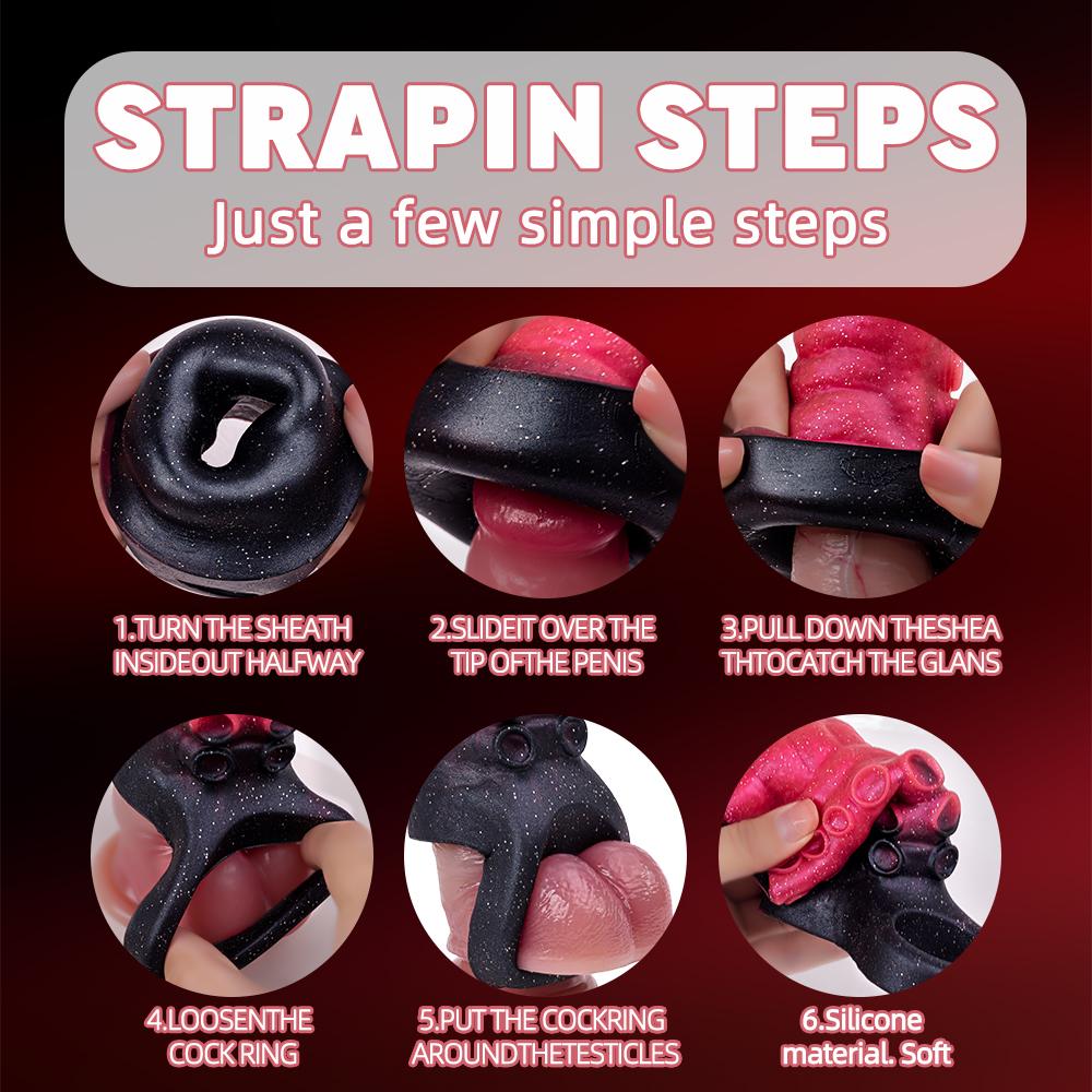 Manșon Penis Caracatiță Masculin Gol Purtabil Manșon Penis Moale Ejaculare Bondaj Extensor/Mărire Penis Jucării Sexuale Pentru Bărbați Gay