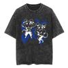 Hot Japan Anime Demon Slayer Rengoku Kyoujurou Manga Graphic Print T-Shirt Men Women Vintage Washed Harajuku Fashion Cotton Loose Casual Oversized Top