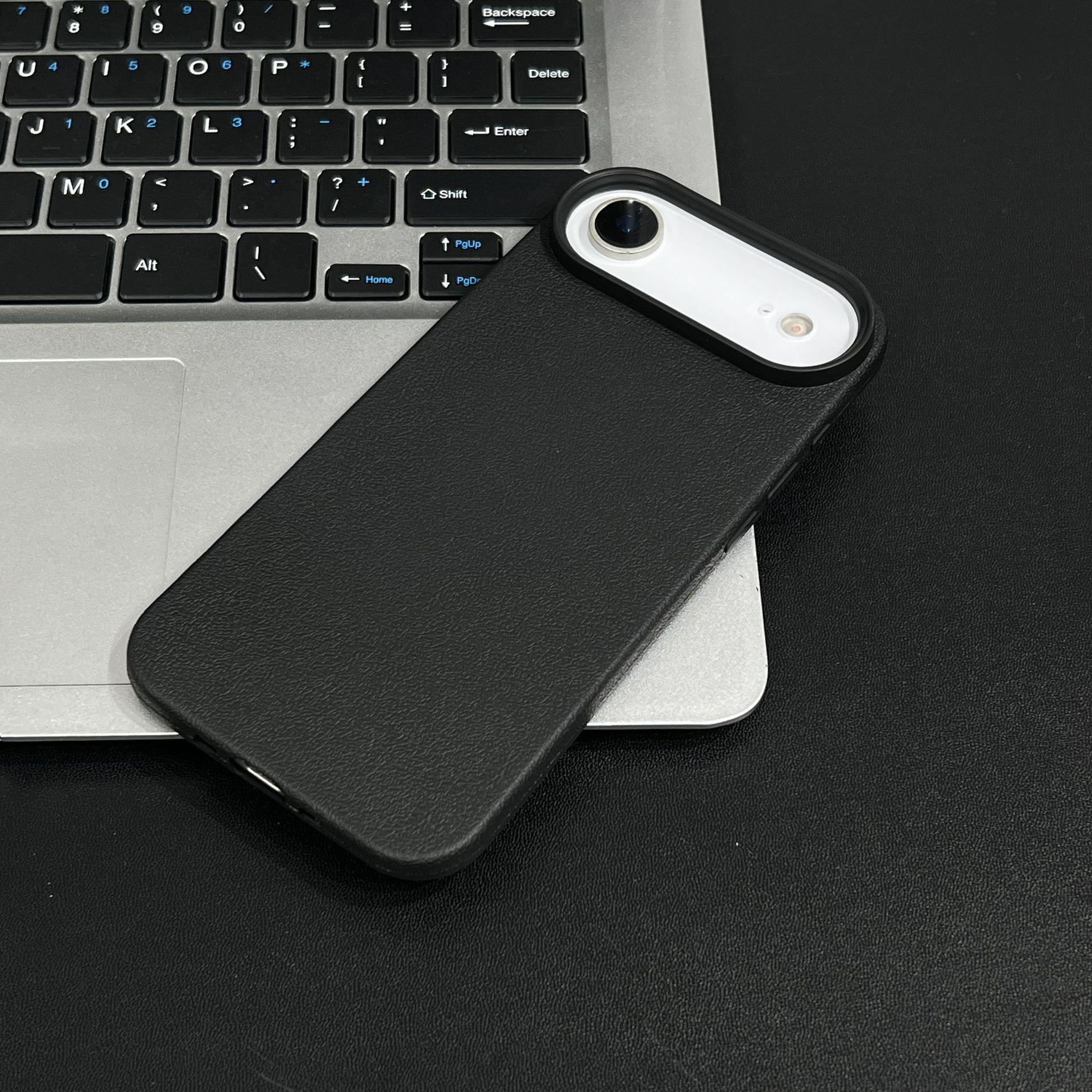 

Мягкий чехол цвета дофамина с текстурой личи для Apple 17, 16 и 14 Pro Max - Минималистичный дизайн с большим отверстием Apple 14 Pro Max