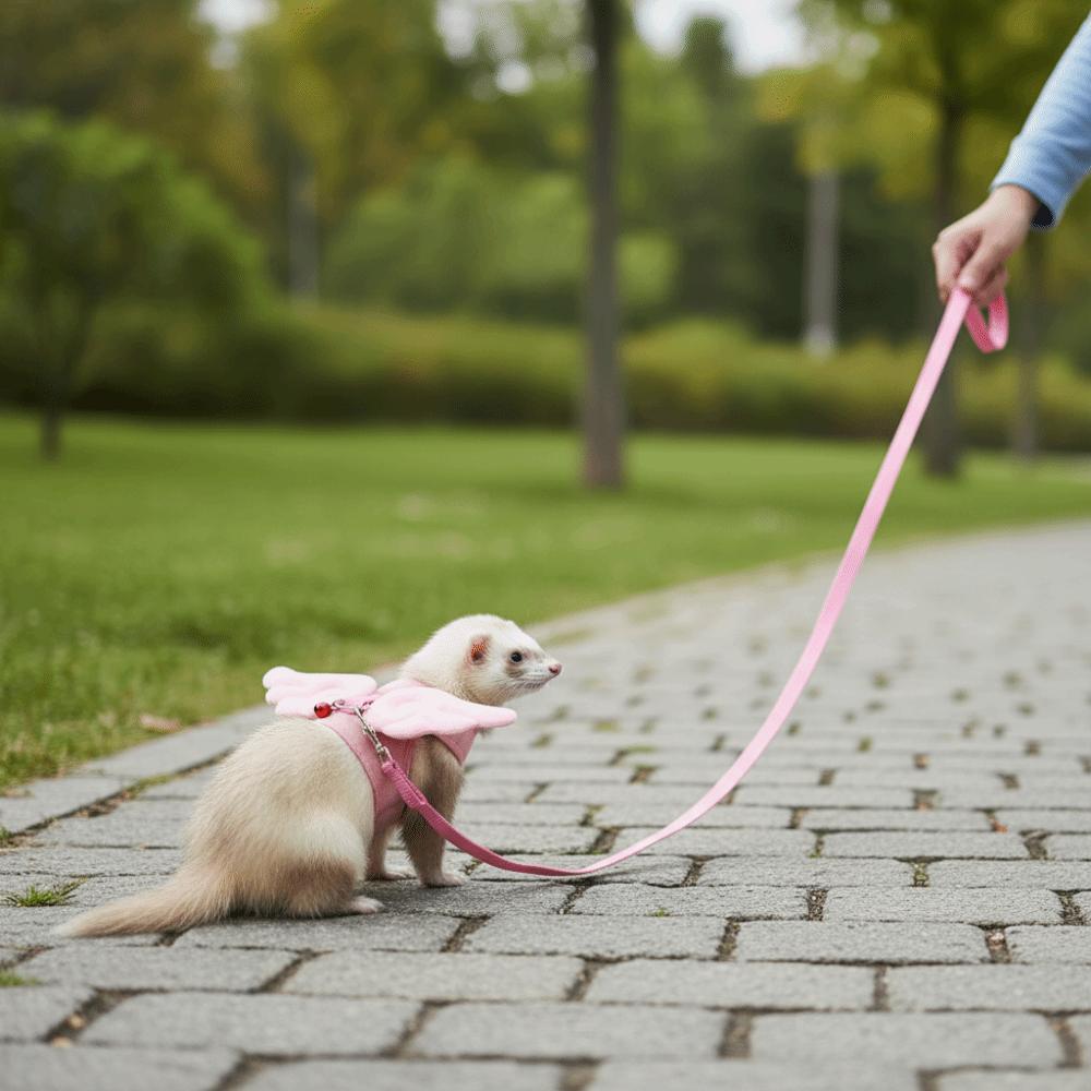 Adjustable Ferret Traction Harness Cartoon Pet Traction Rope Guinea Pig Chest Strap Pet Supplies