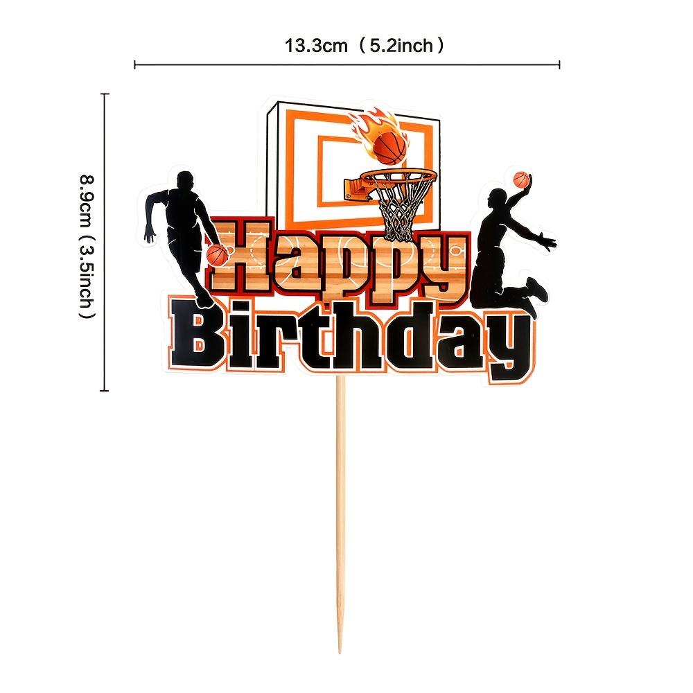 Basketball Happy Birthday Cake Topper Basketball Sports Theme Birthday Cake Pick for Theme Baby Shower Birthday Party Cake Decor