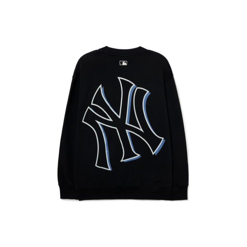 MLB New York Yankees Sweatshirts Unisex Black Crew Neck Moderate Regular 3AMTB0431-50BKS