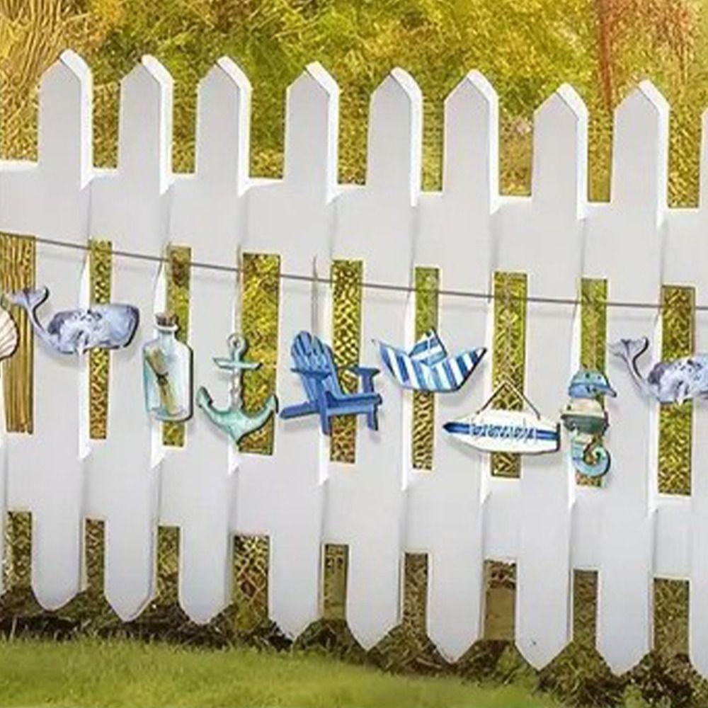 24pcs Cartoon Summer Navigation Pendant Ocean Themed Signs Ornament  Hawaiian Outdoor