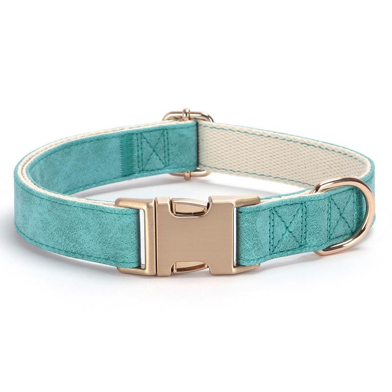 Adjustable Soft Suede Leather Dog Collar with Metal Buckle Fashional Durable Anti-Escape Dog Necklace Collares Para Perro