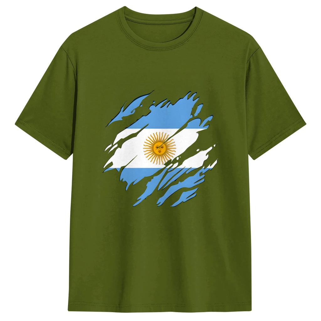 Argentina Flag T Shirts Unisex 100 Cotton Cool Tshirt O Neck Tees Short Sleeve Clothes Printed