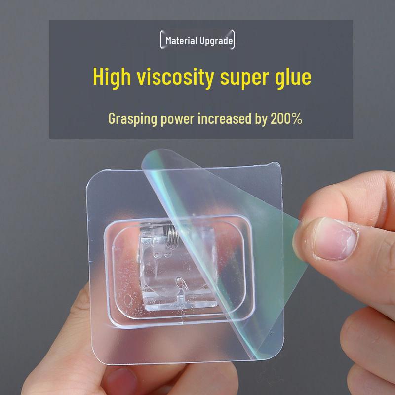 Clipsuri Telescopice pentru Bară de Perdea și Suporturi Adezive - Cârlige Fără Găurire pentru Bară Transversală sau Perdele de Ușă