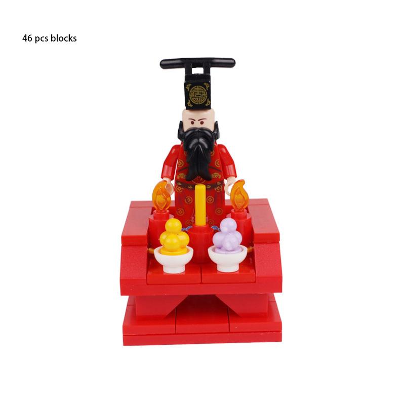 

God Wealth Of Particle Building Blocks Eight Immortals Desk Ornament Plastic Toy StyleA