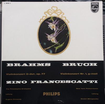 LP Record JOHANNES BRAHMS MAX BRUCH ZINO Violin Concerto In D Major Op. 77 L09410L Philips Germany Classical Used