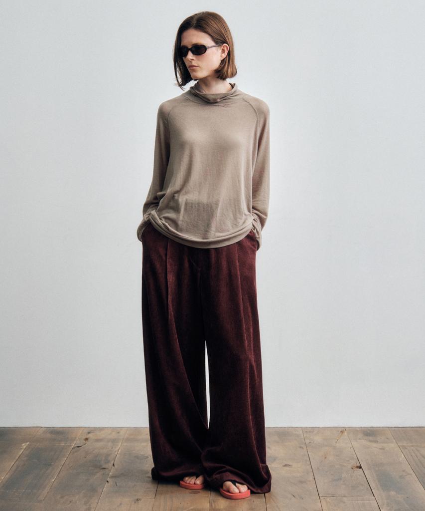 CITTA Wool Blend Wide Banding Corduroy Pants_Ctb551(Purple)